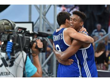 Joie des Français après leur victoire en finale face à la Belgique