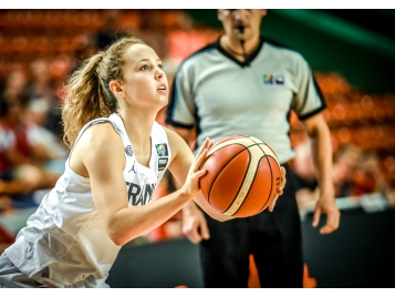 Adèle Detchart lors du Championnat d'Europe U16 en 2019 - Photo : FIBA