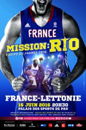 Affiche match France - Lettonie à Pau